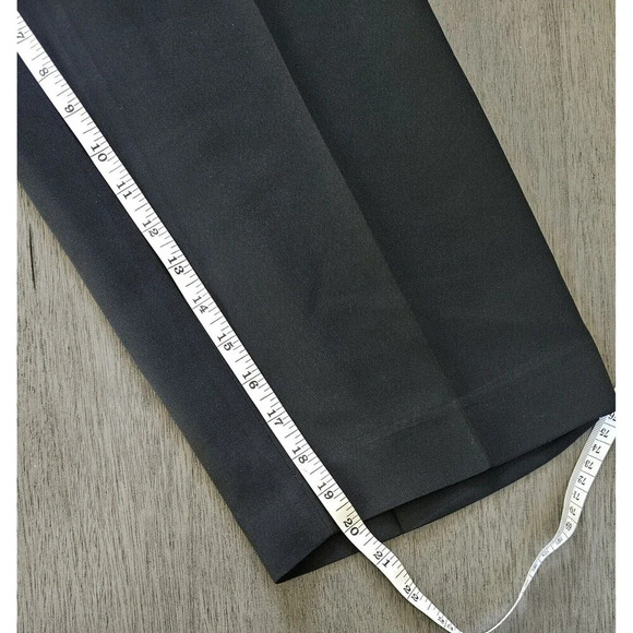 Talbots Cropped Black Wide Leg Dress Pants Polyester Size 8 Petite Flat Front - Picture 6 of 8